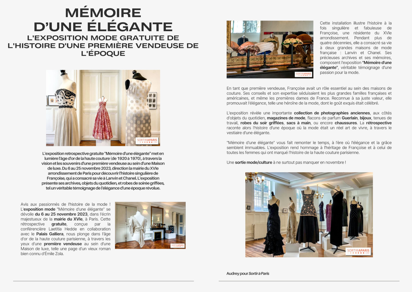 Article de Sortir à Paris